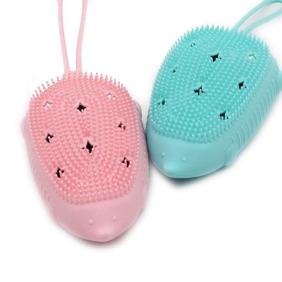 New style silicone bath body brush with pothook scrub and wash toilet soap brush  JPDSBB